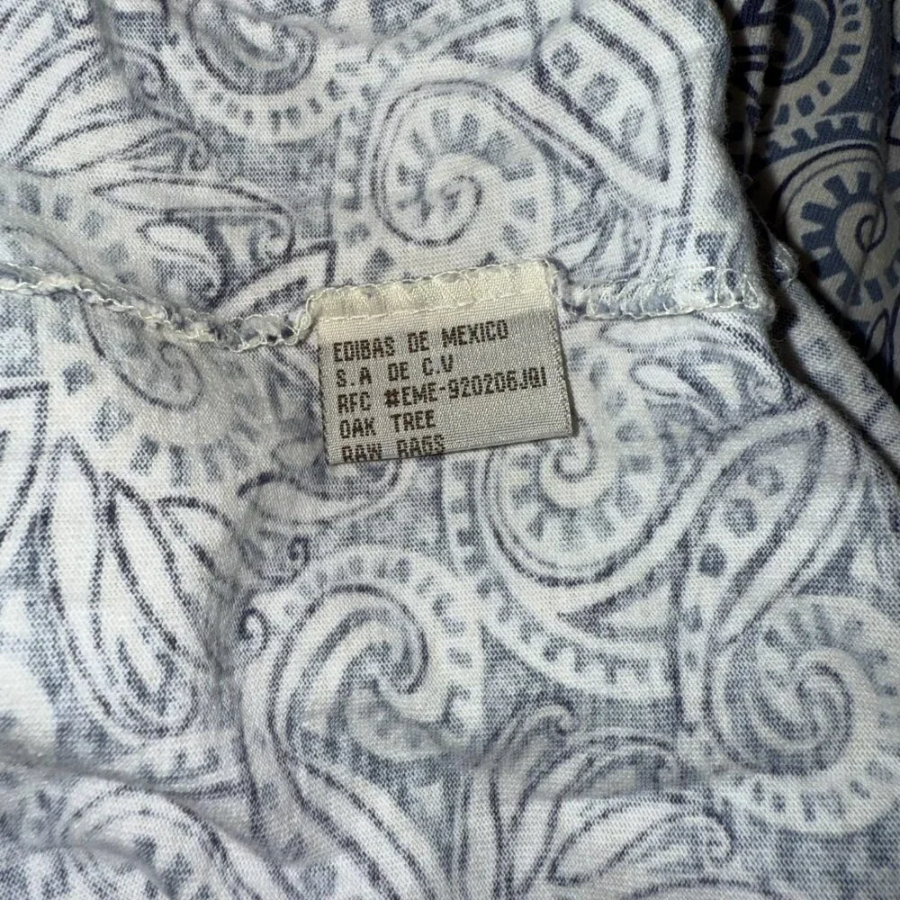 Raw Rags Vintage Men's Short Sleeve Polo Blue Geometric Pattern Size‎ XL